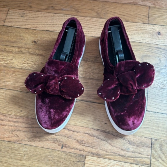 Rebecca Minkoff Stacey Velvet Studded Bow Slip-On Sneakers - Picture 3 of 16